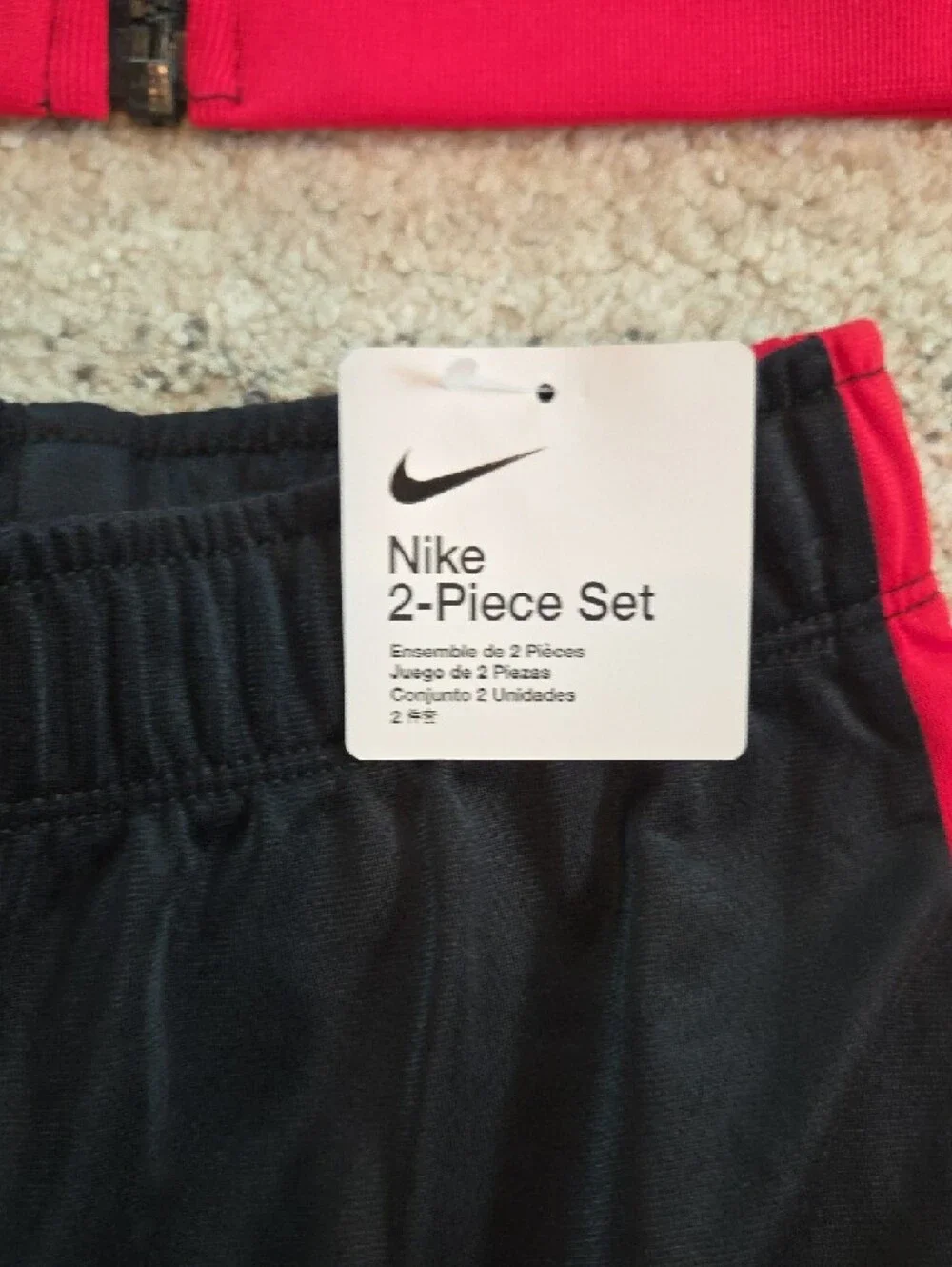 Nike Black, Red & White Kids' Track Jacket and Joggers Set Size 6